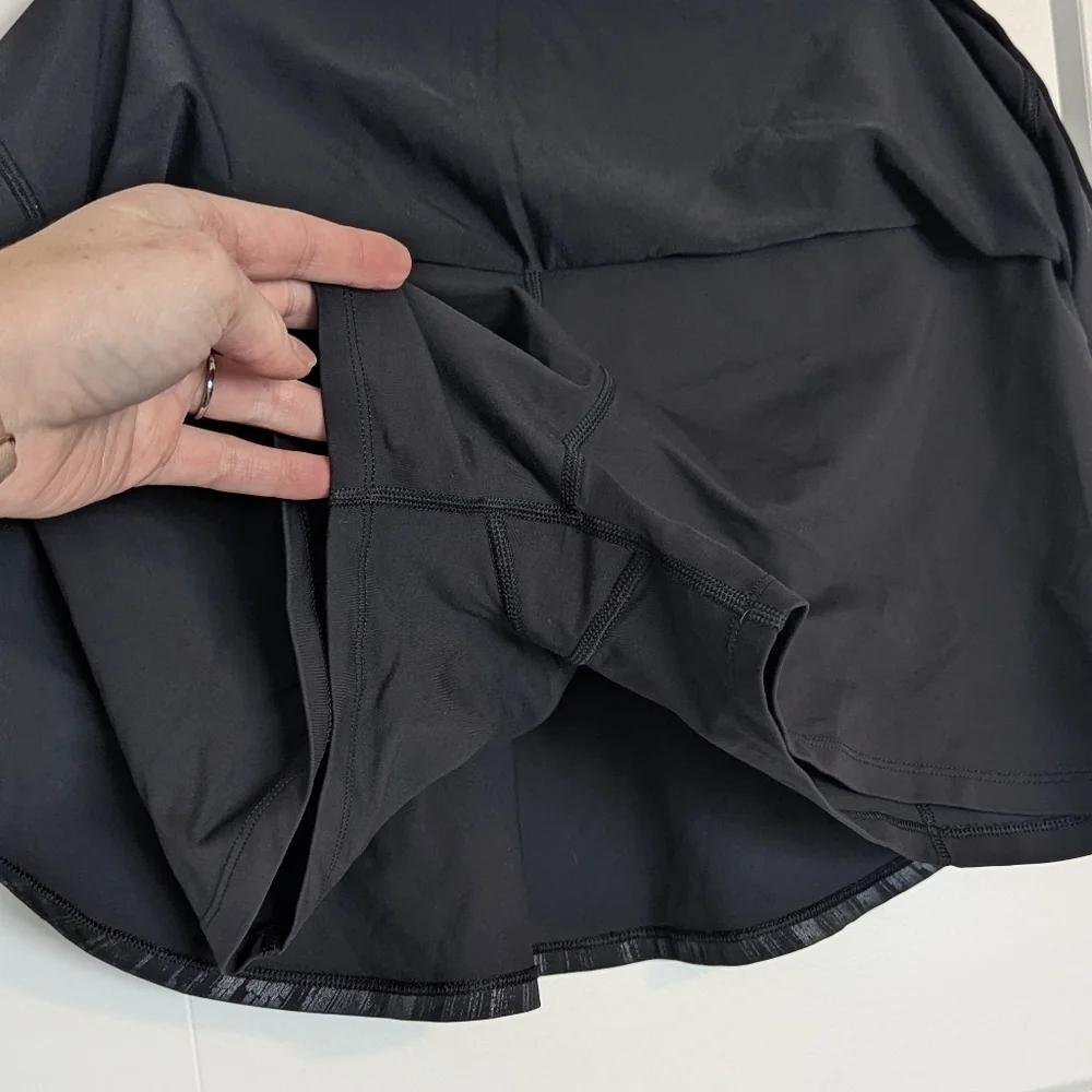 Lululemon Ace Tennis Skirt - Black Scratch Match Multi sz 14/16